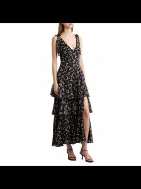 Lulus Arya Tiered Floral Maxi Dress Size Medium